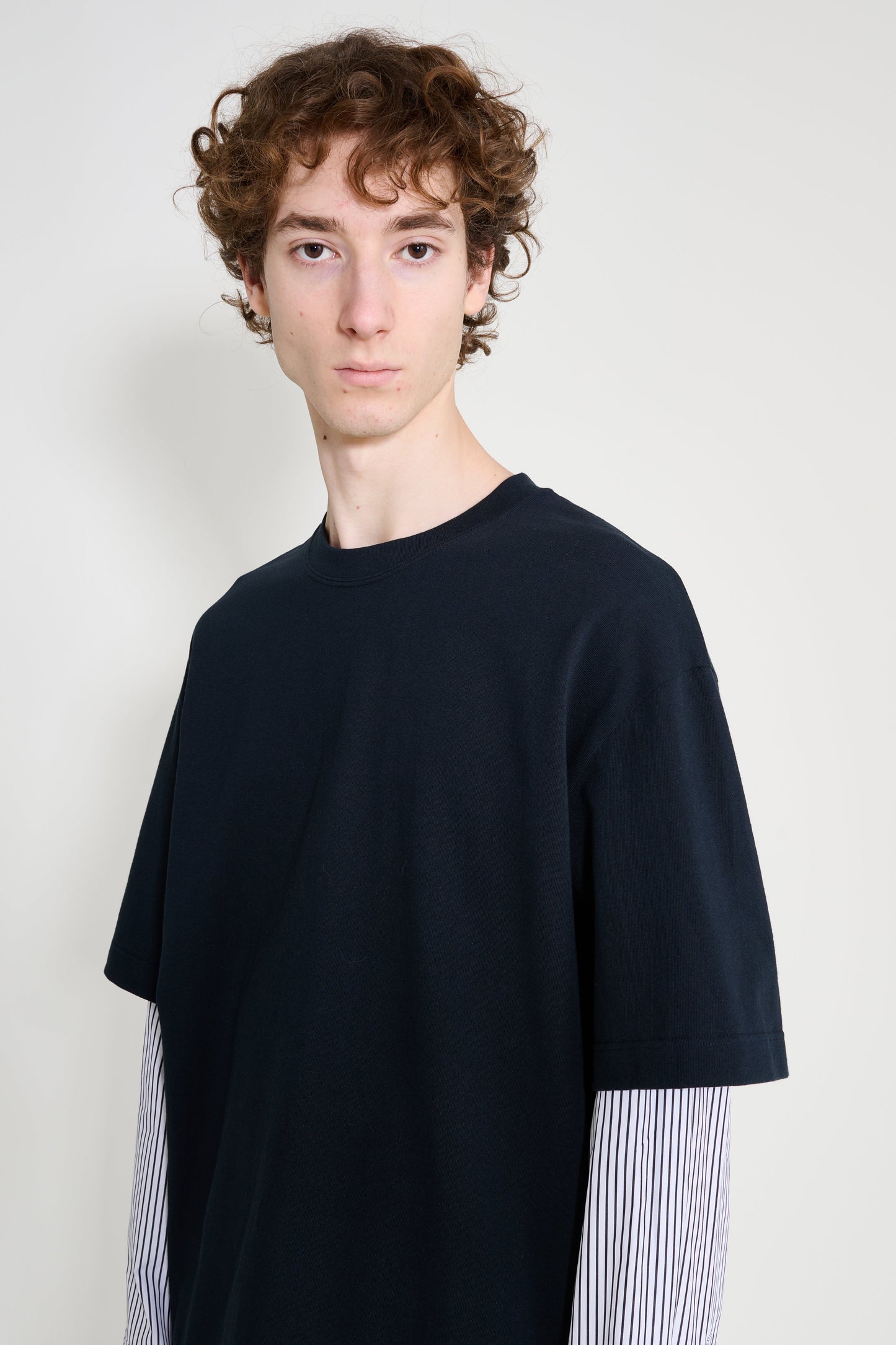Jil Sander Contrasting Long Sleeves T-shirt Navy / White