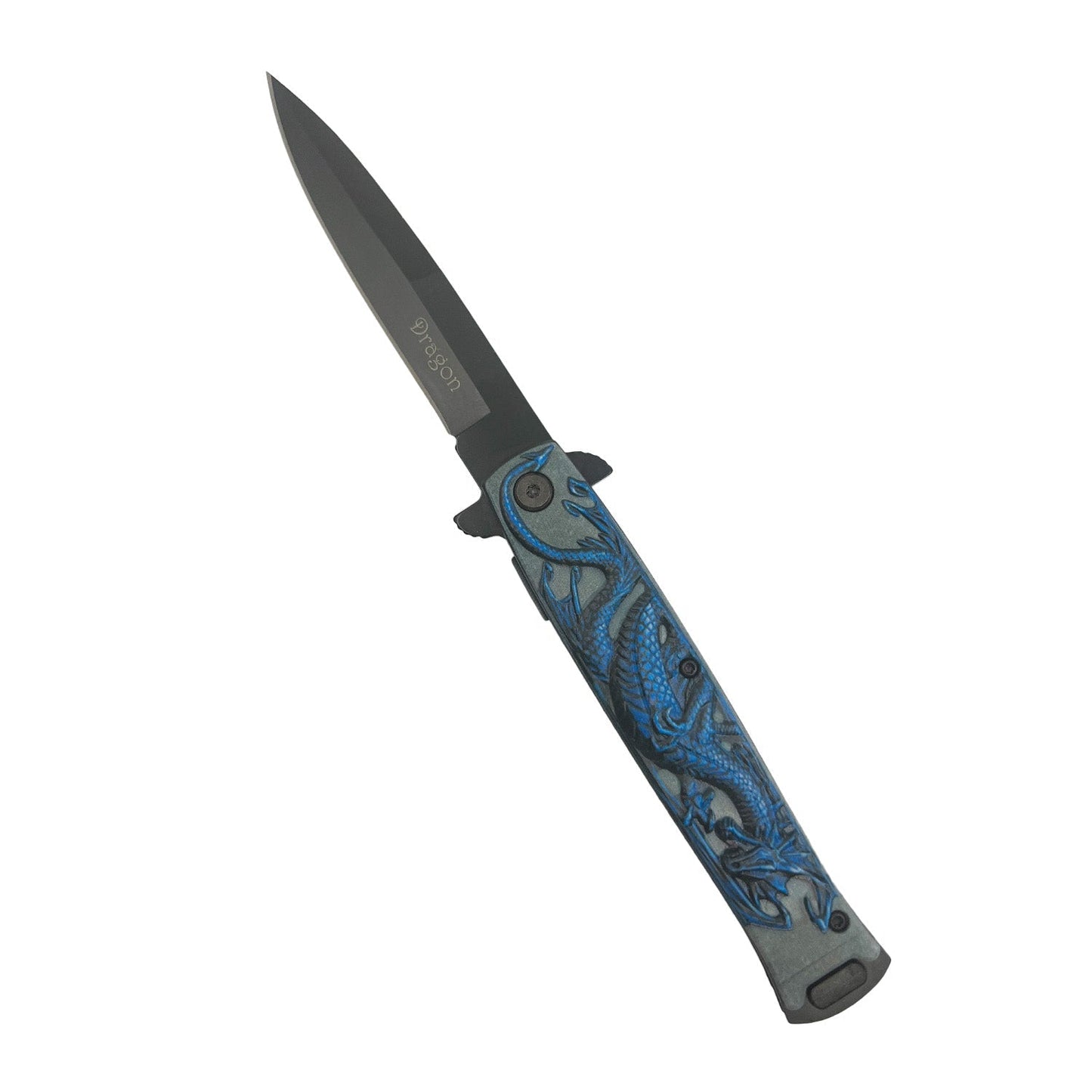 4" Black Dragon Knife with ABS Handle