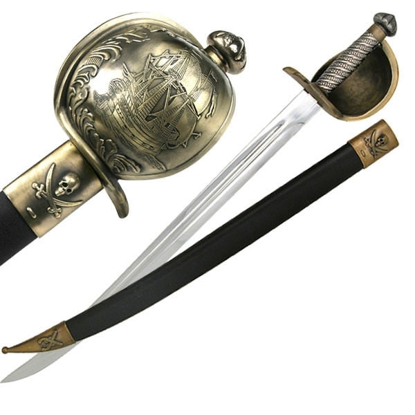 Pirate Cutlass Sword Ship Hilt With Scabbard