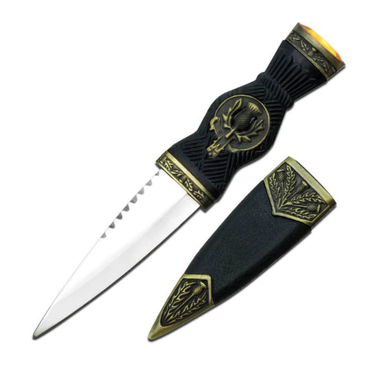 7 Inch Overall Medieval Dagger Scottish Thistle Sgian Dubh