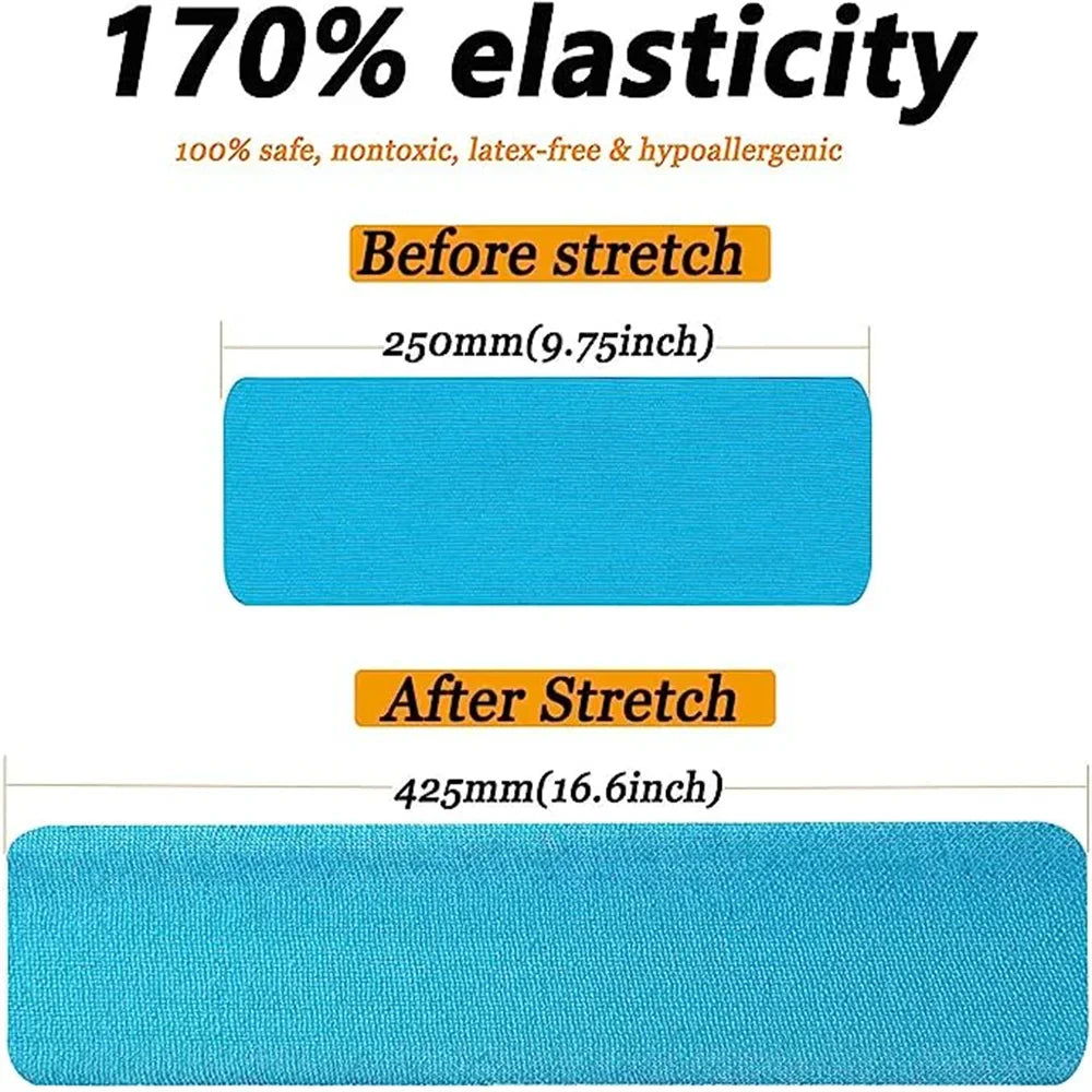 Pro Athletic Kinesiology Tape 20 Precut Strips Blue