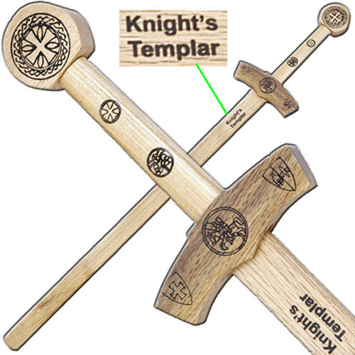 Knights Templar Wooden Medieval Sword - TOPHATTER'S ARMORY DEALS
