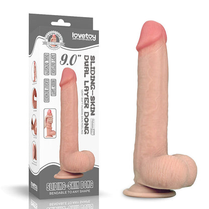 Sliding Skin Dual Layer Dong – Realistic 23 cm Flexible Dong