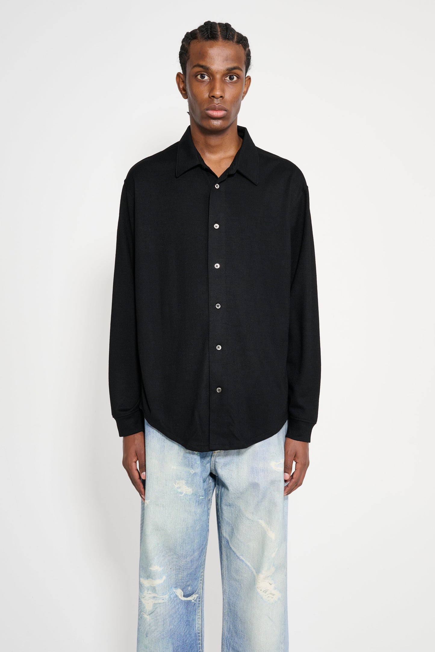 Lady White Co. Wool Button Up Black
