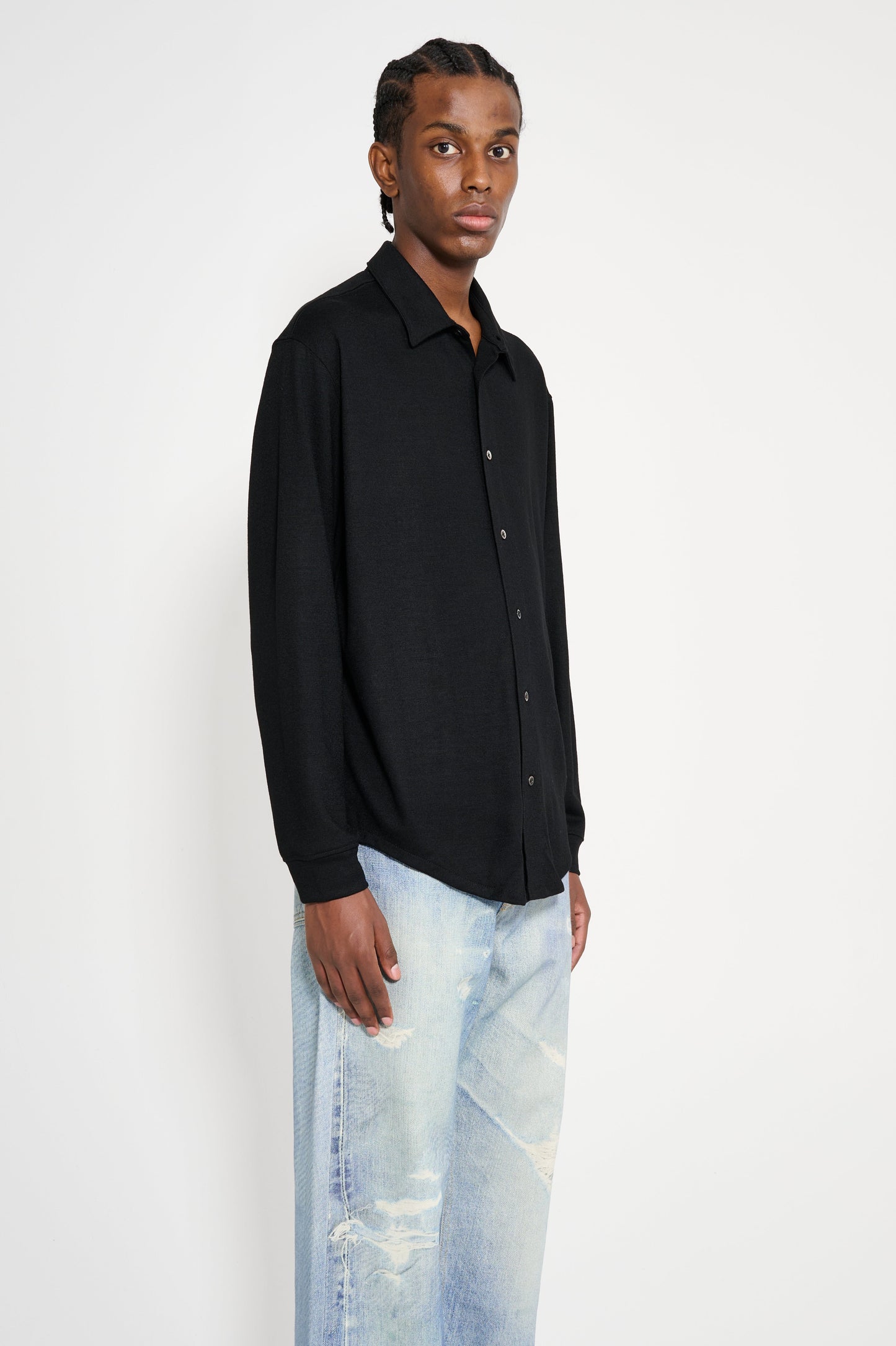 Lady White Co. Wool Button Up Black