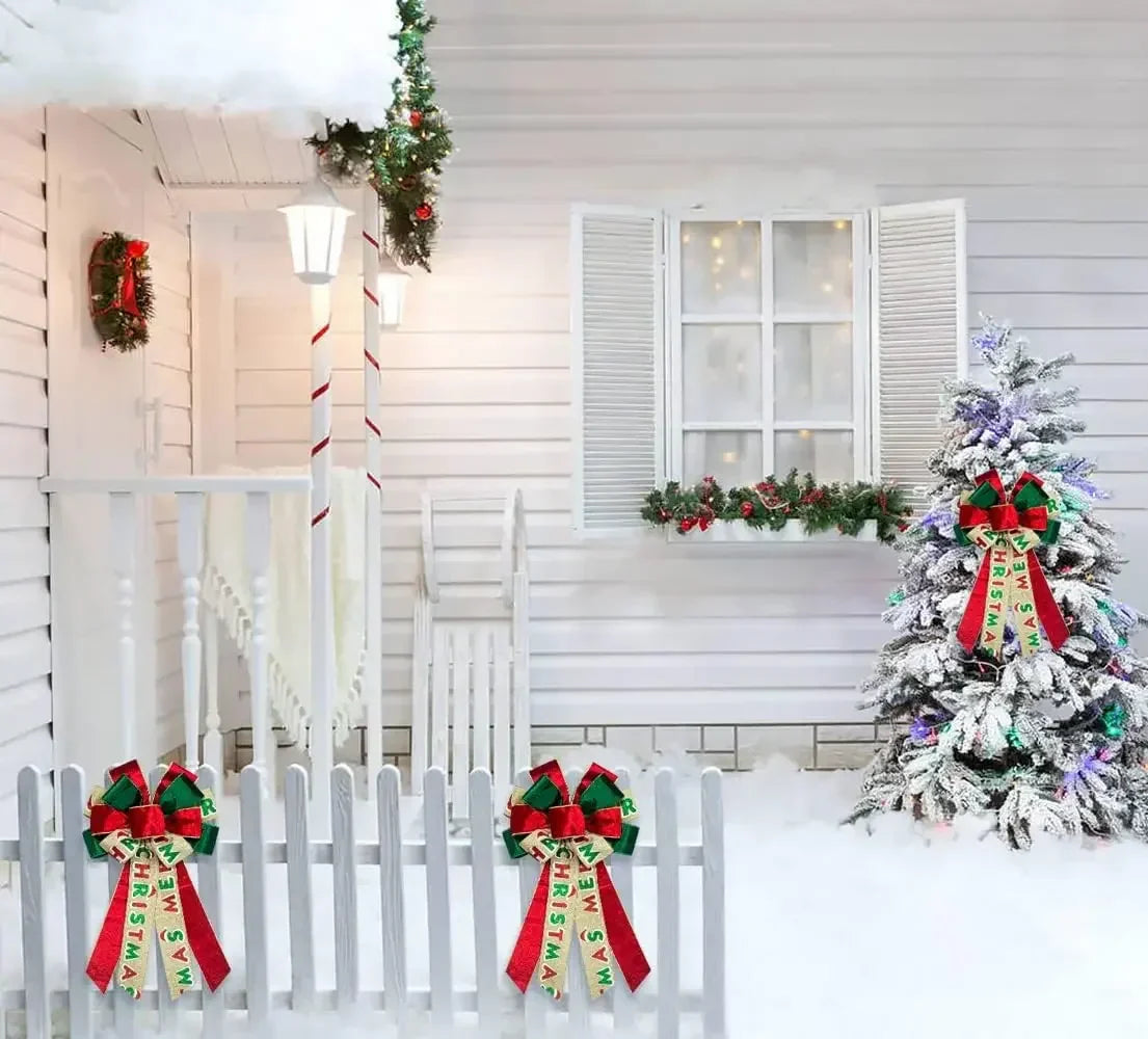 Large Christmas Bow for Wreath and Tree Topper