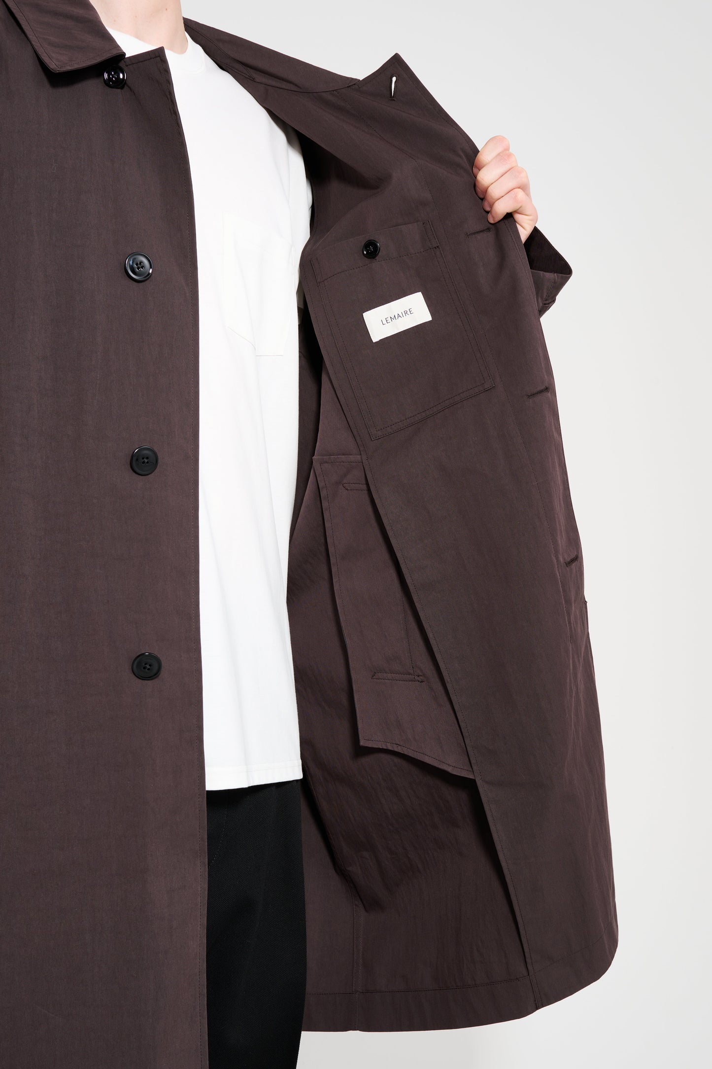 Lemaire Car Coat Dark Chocolate