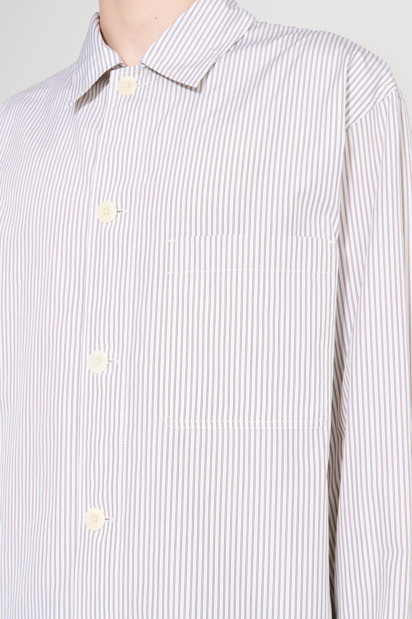 Lemaire Pyjama Shirt Creamy White / Taupe / Black