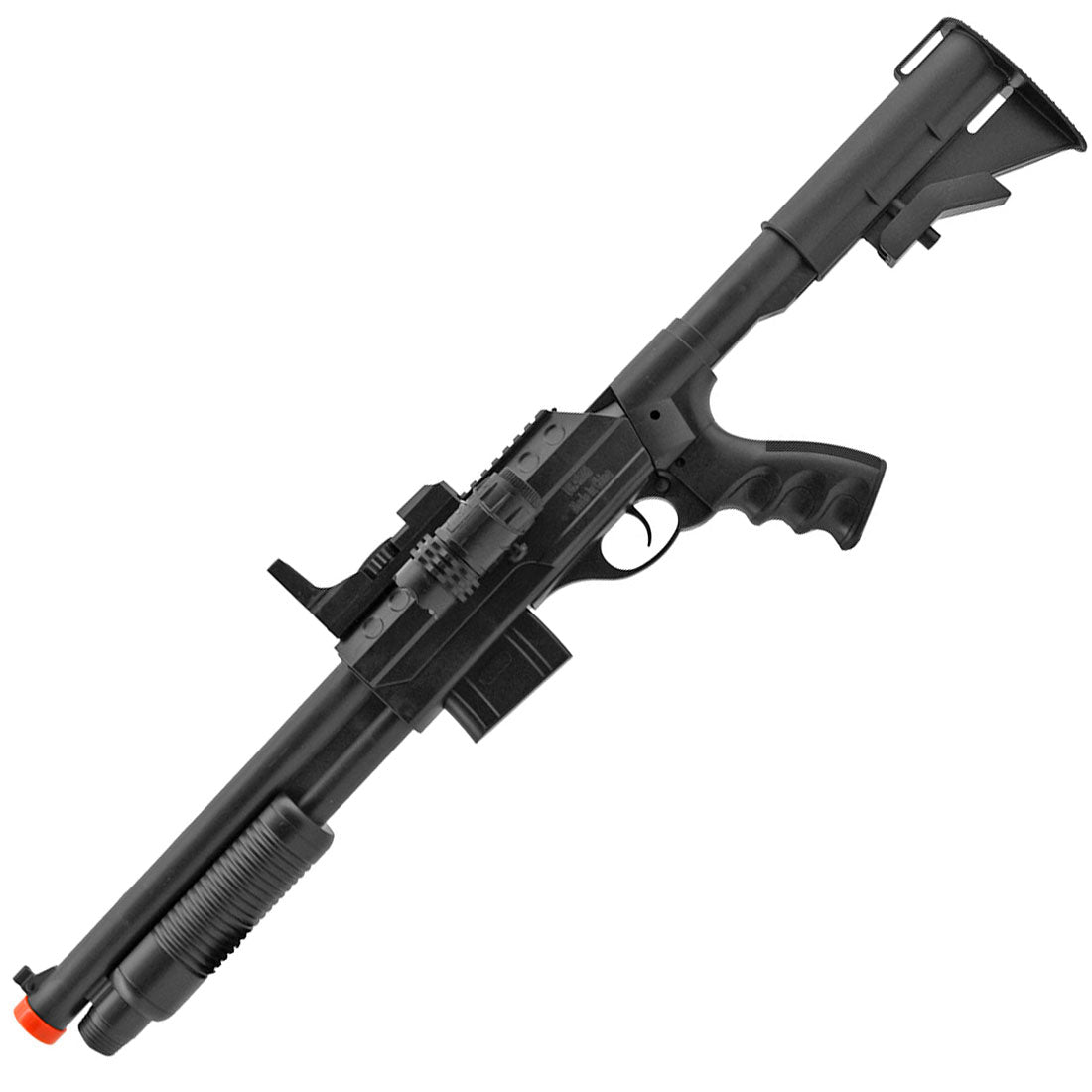 M0581C Spring Shotgun With Pressure Switch Laser And Mock Red Dot Scope - TOPHATTER'S ARMORY DEALS