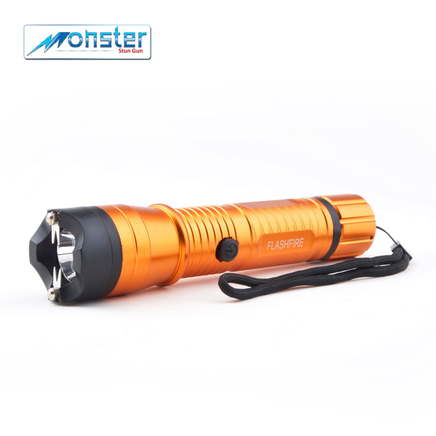 Monster Orange FlashFire Dual-Spark Stun Gun Flashlight, 16 Million Volts, Rechargeable