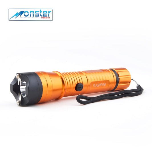 Monster Orange FlashFire Dual-Spark Stun Gun Flashlight, 16 Million Volts, Rechargeable