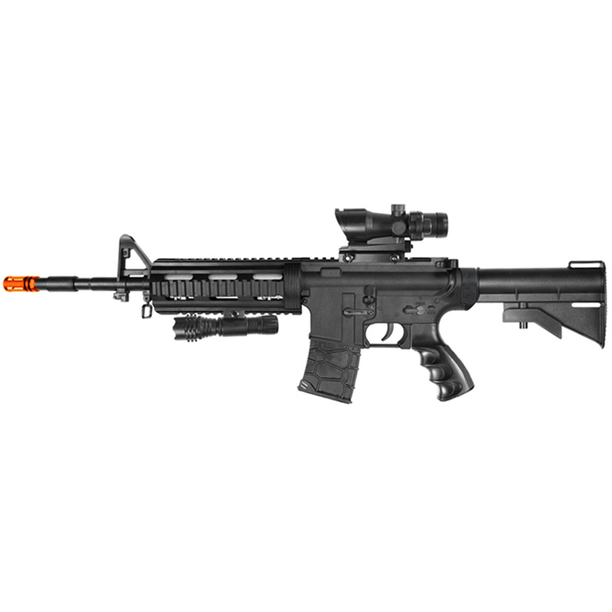Heavy Version M4 Airsoft Spring Rifle with Flashlight and Red Dot Sight - TOPHATTER'S ARMORY DEALS