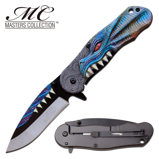 8" Blue Dragon Tactical Thrones Spring-Assist Folding Pocket Knife