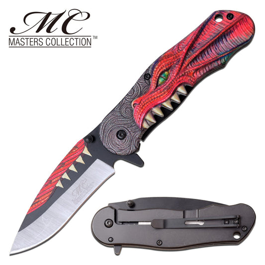 8" Red Dragon Tactical Thrones Spring-Assist Folding Pocket Knife