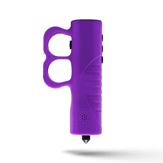 Purple Electrogrip Multi-Functional Knuckle Style Stun Gun Flashlight with Glass Breaker