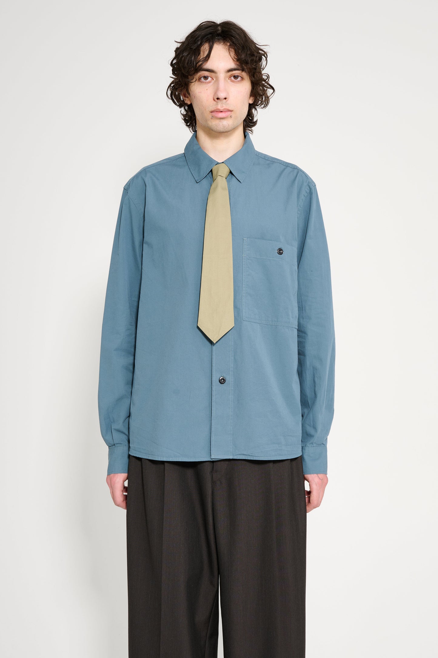 Margaret Howell MHL Tie Compact Cotton Poplin Sage