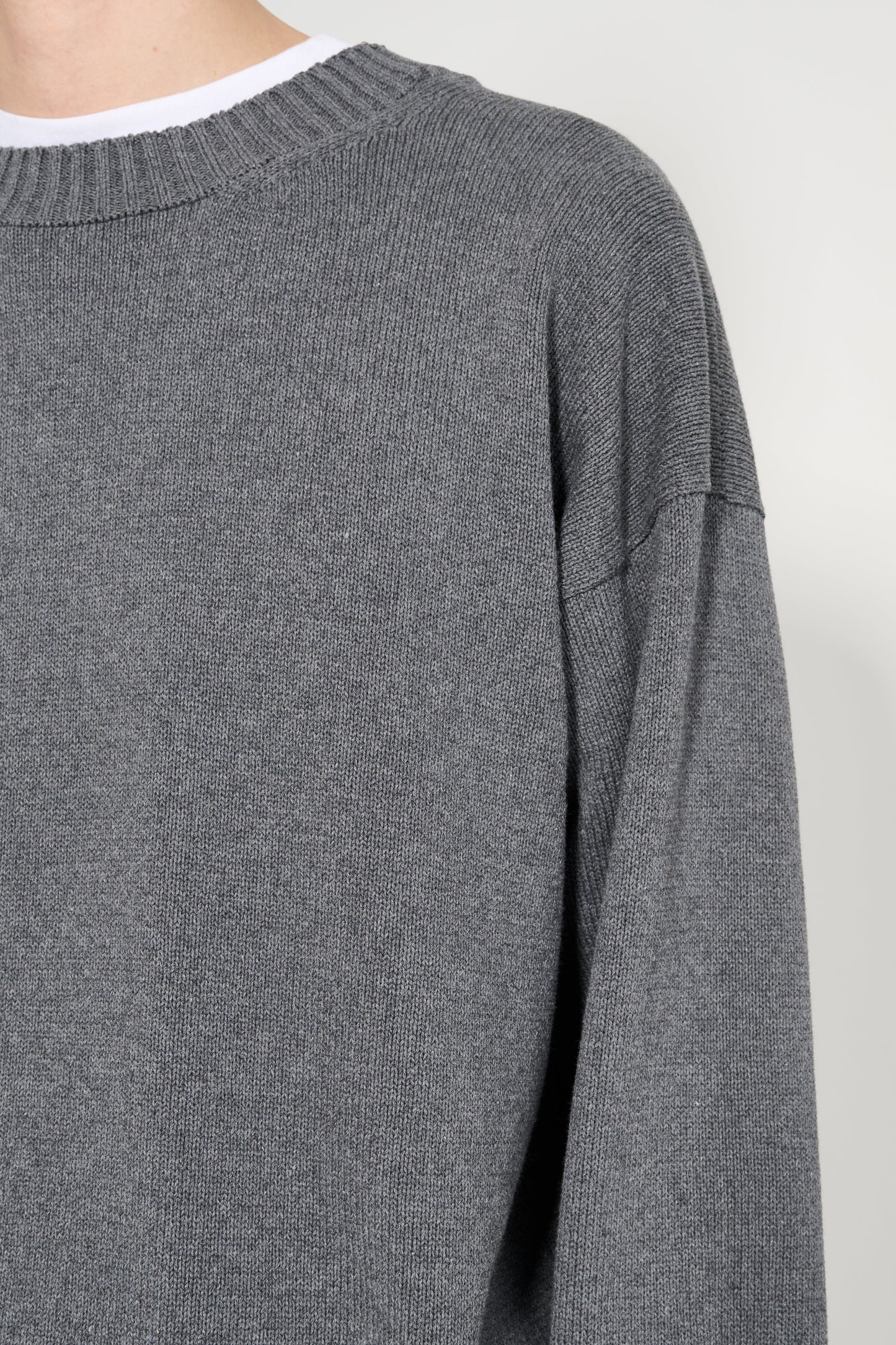 Margaret Howell MHL Cross Over Crew Dry Cotton Charcoal
