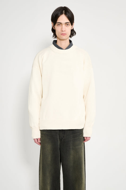 Margaret Howell MHL Cross Over Crew Dry Cotton Ecru