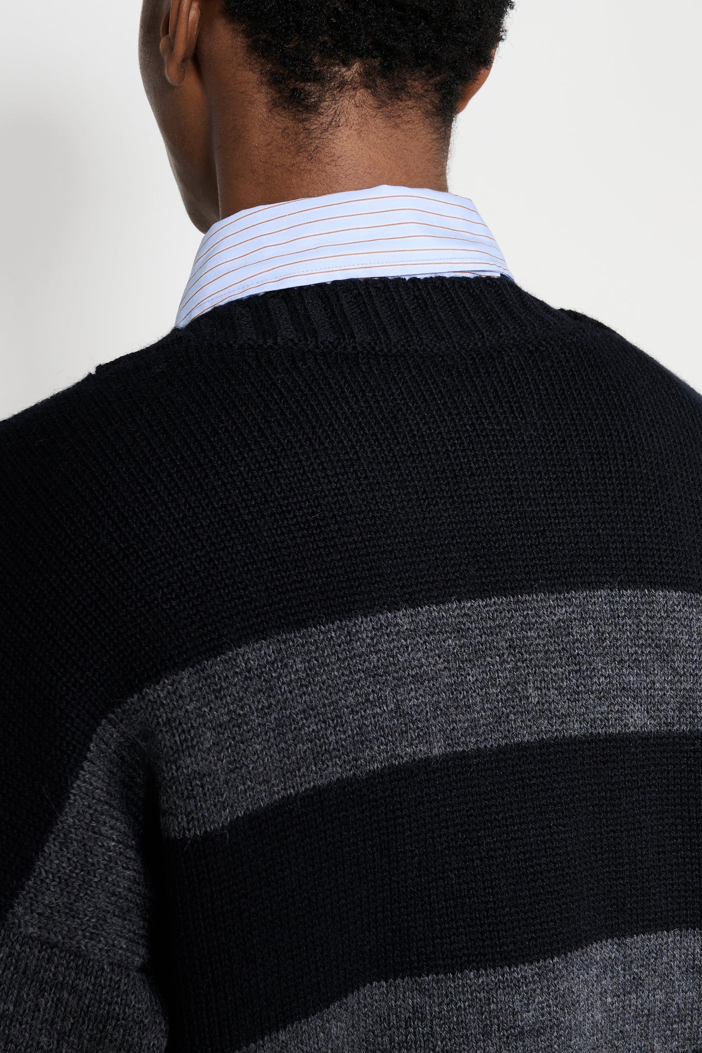 Margaret Howell MHL Graphic Striped Crew Black / Charcoal