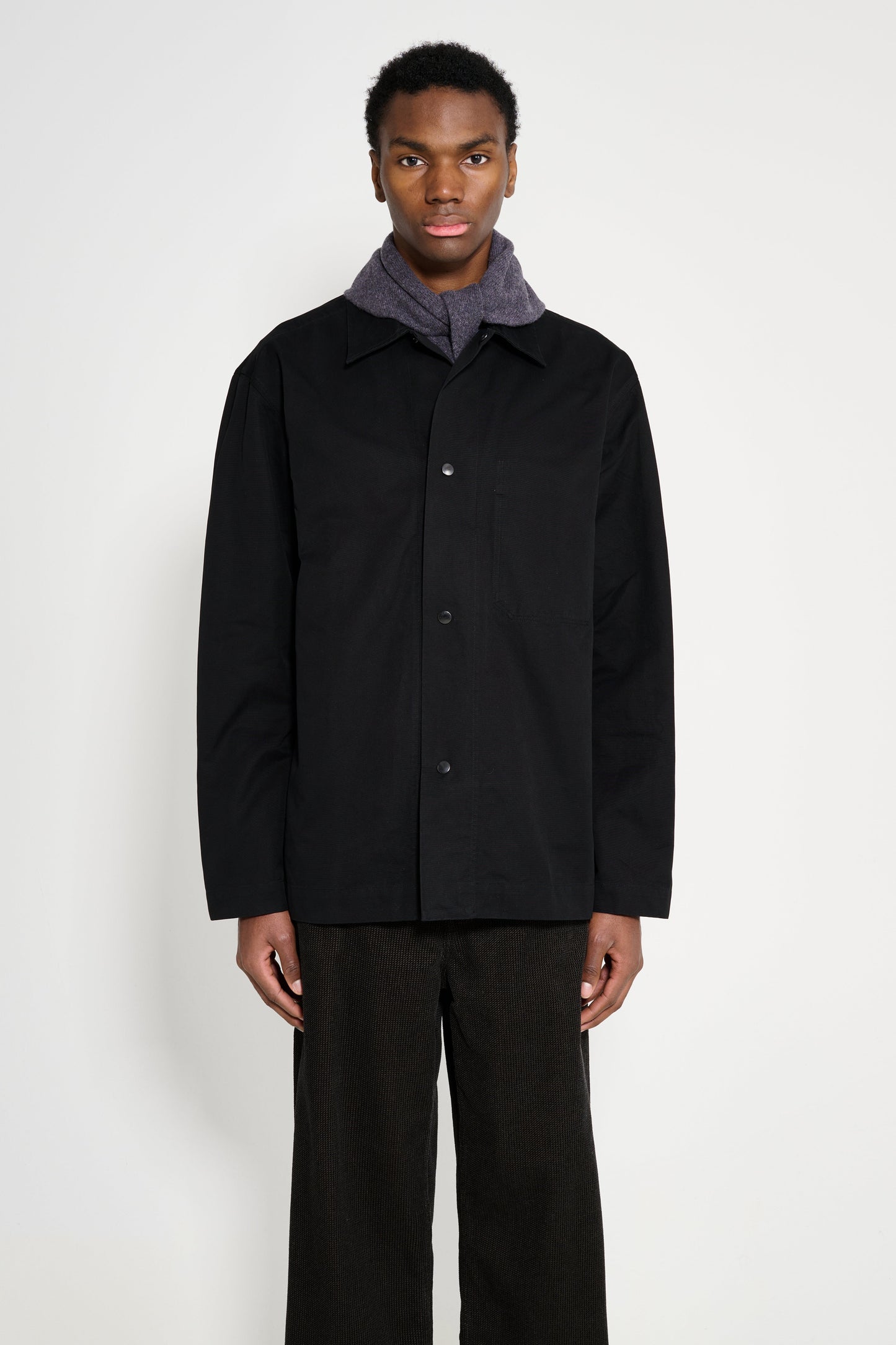 Margaret Howell MHL Chore Shirt Double Twisted Cotton Canvas Black