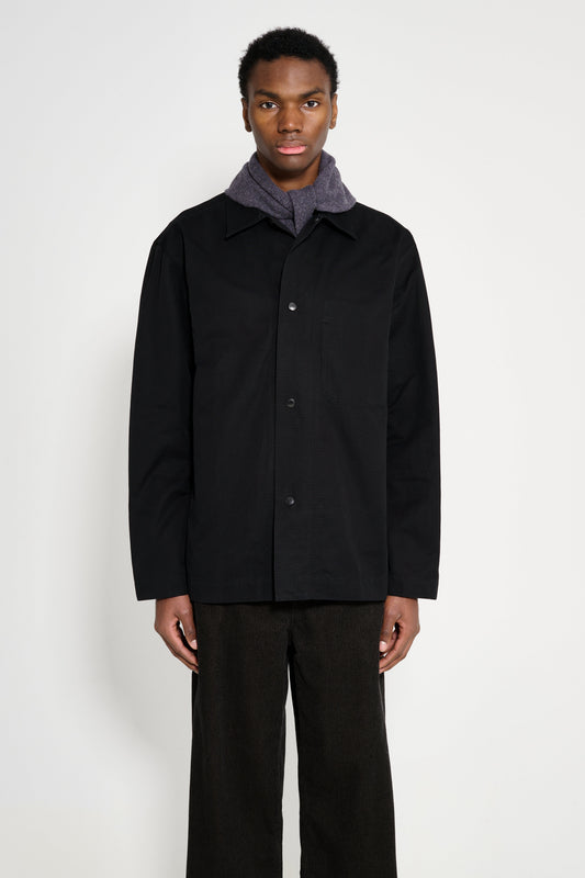 Margaret Howell MHL Chore Shirt Double Twisted Cotton Canvas Black