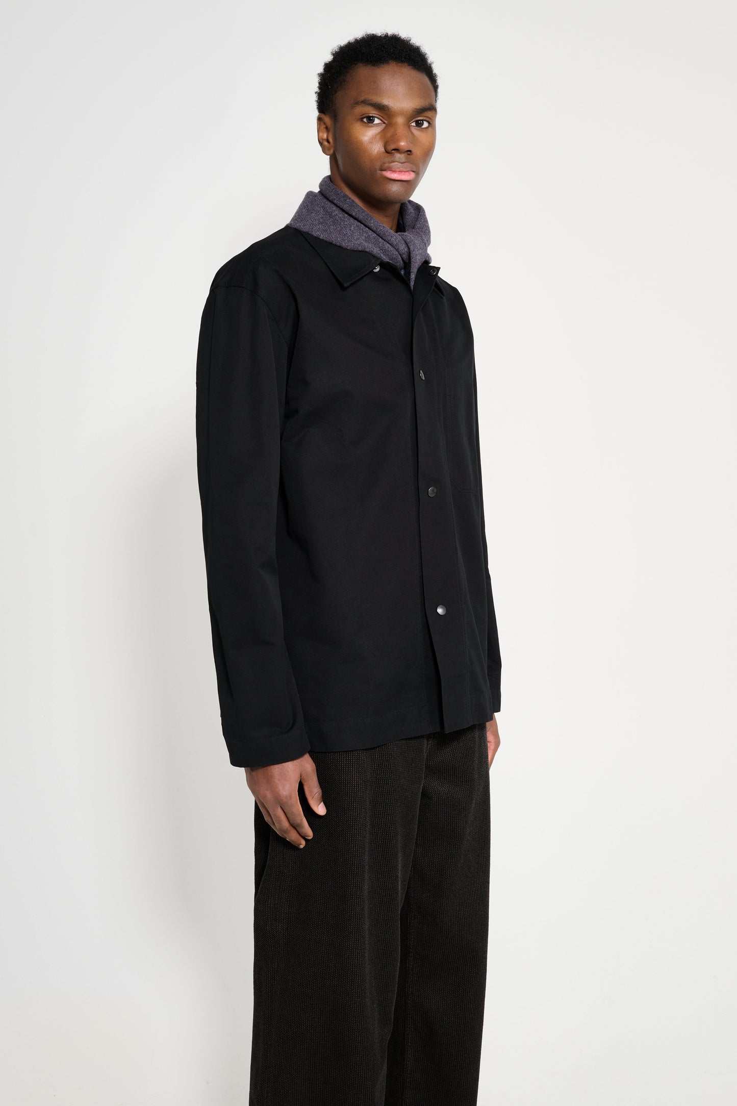 Margaret Howell MHL Chore Shirt Double Twisted Cotton Canvas Black