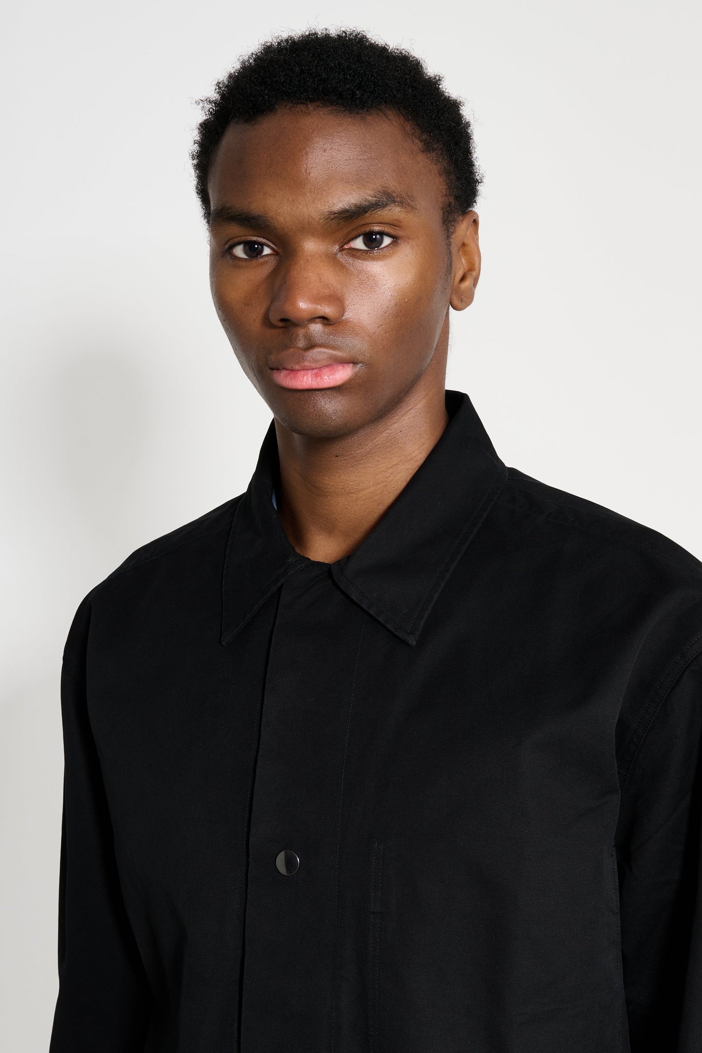 Margaret Howell MHL Chore Shirt Double Twisted Cotton Canvas Black