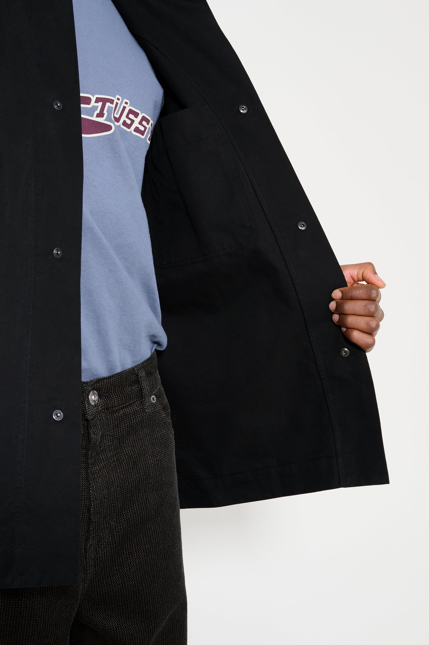 Margaret Howell MHL Chore Shirt Double Twisted Cotton Canvas Black