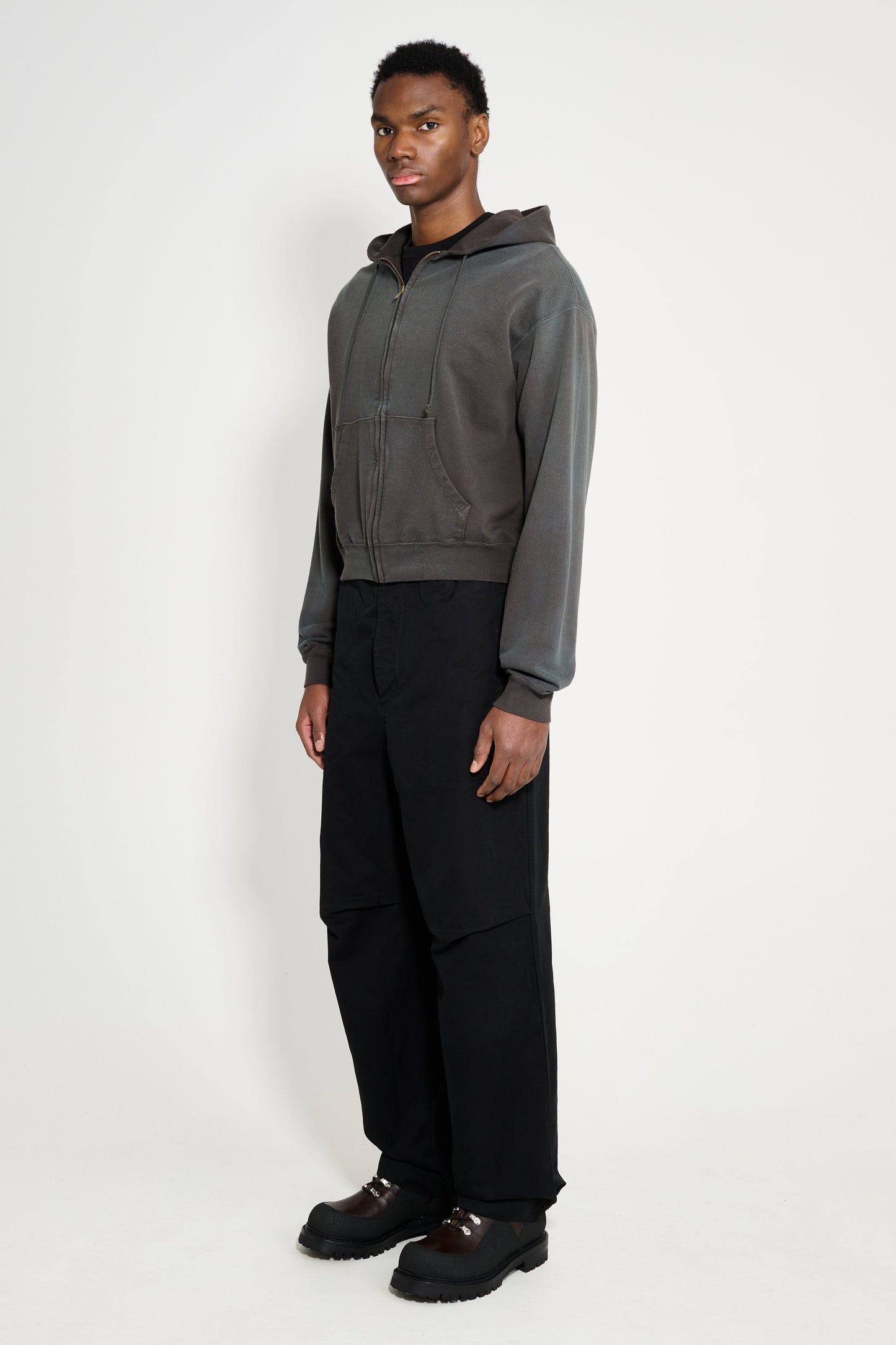 Margaret Howell MHL Press Stud Trousers Cotton Canvas Black