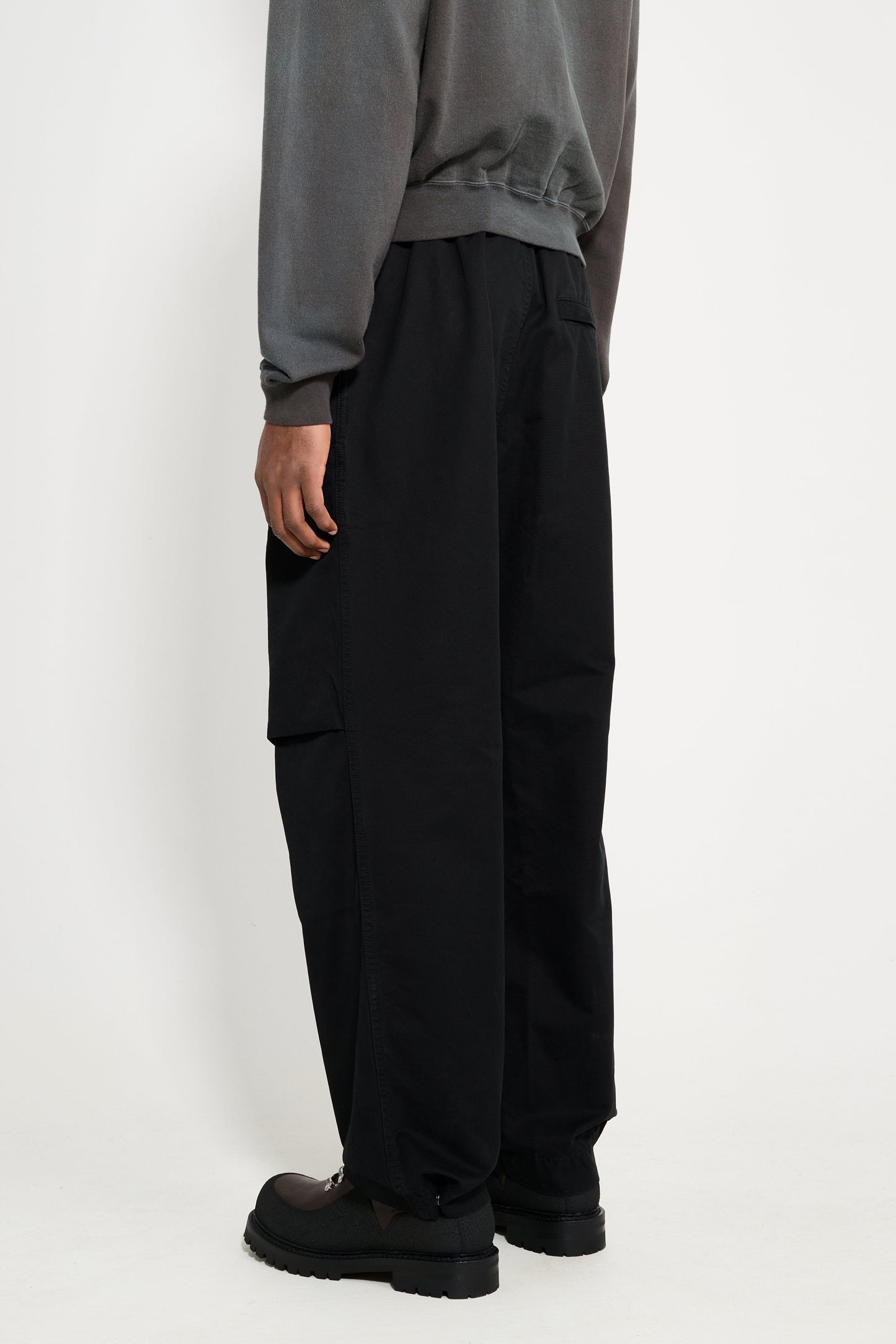 Margaret Howell MHL Press Stud Trousers Cotton Canvas Black