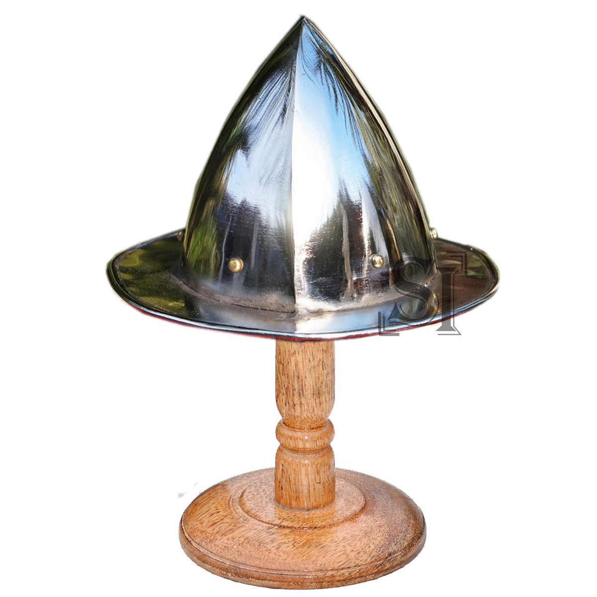 15th Century Domed Kettle Miniature Helmet With Stand - TOPHATTER'S ARMORY DEALS