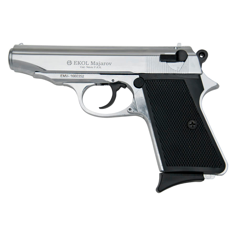 Majarov Semi Automatic Blank Firing Gun Chrome Finish - TOPHATTER'S ARMORY DEALS
