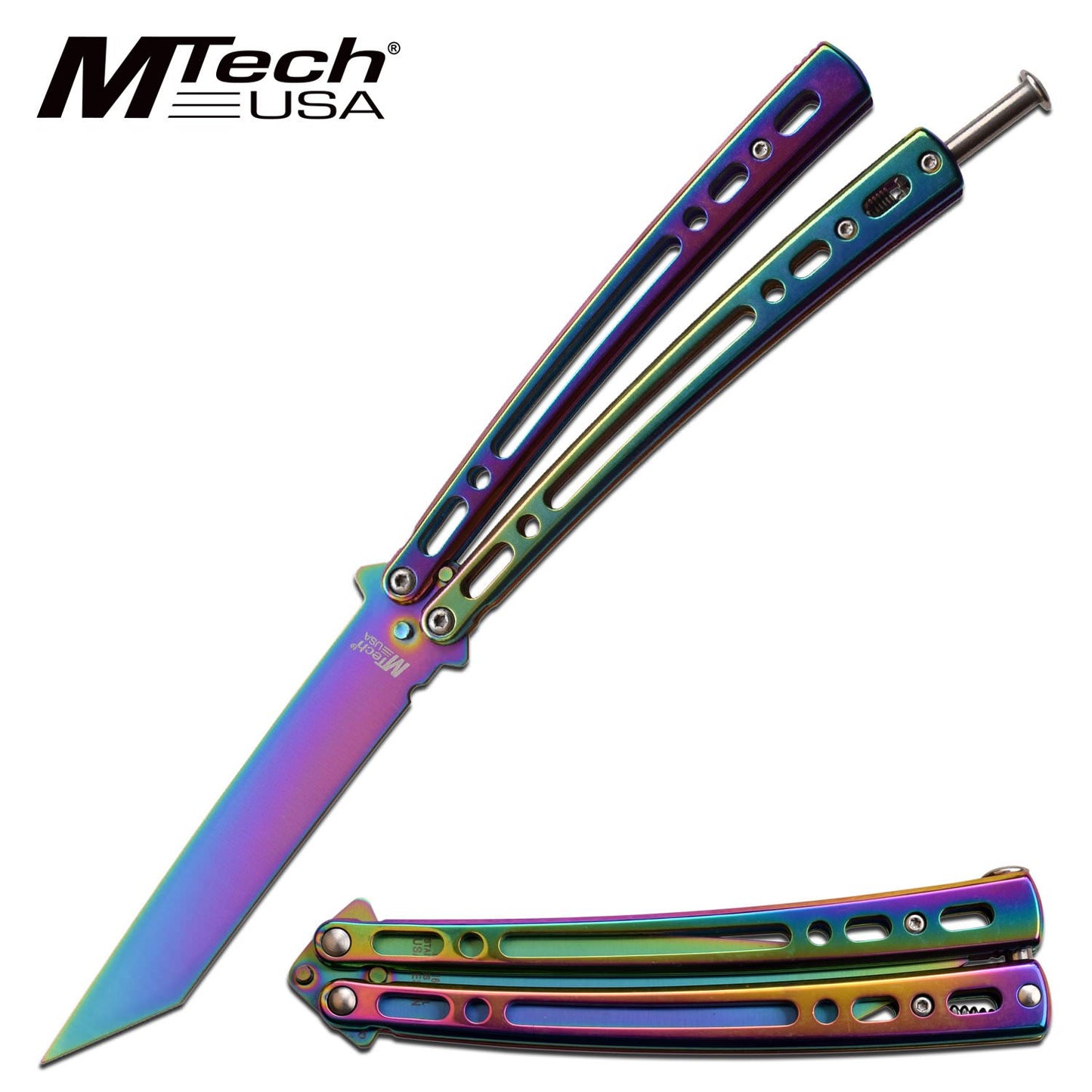 Butterfly Trainer 4 Inch Rainbow Tanto Blade Balisong Knife
