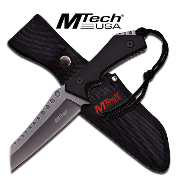 MTech USA Fixed Blade Military Style Tactical Chopper Knife Stone Wash