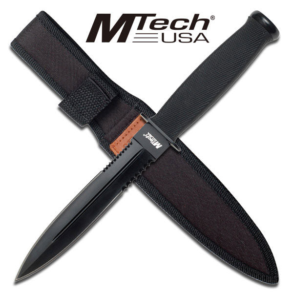 MTech Tactical Dagger with Black Rubber Handle - TOPHATTER'S ARMORY DEALS