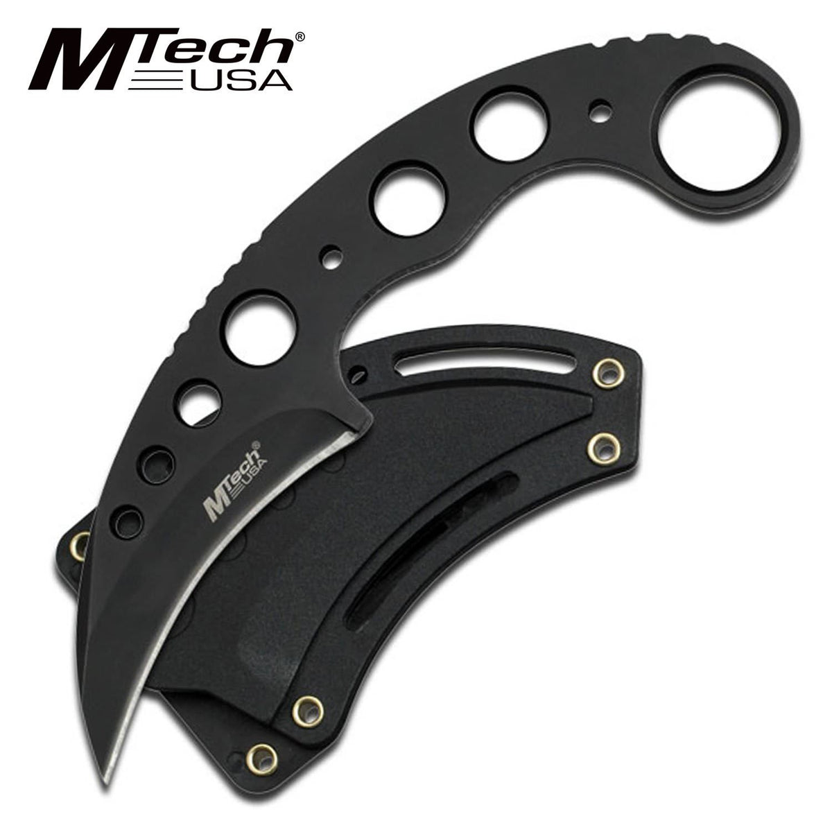 MTech 7" 440 Stainless Steel Black Tactical Karambit Neck Knife - TOPHATTER'S ARMORY DEALS