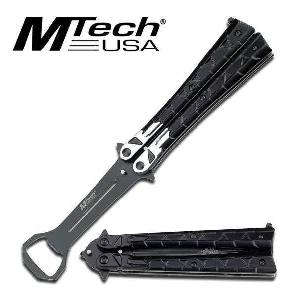 Silver Punisher Balisong Butterfly Bottle Opener