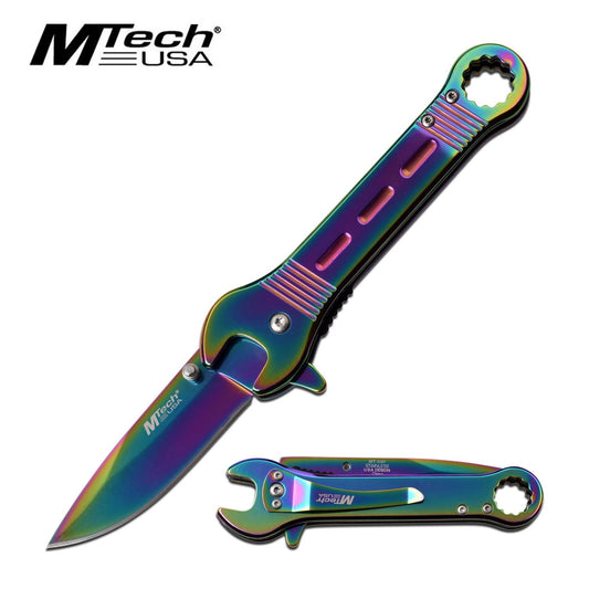 Rainbow Blade Mechanic Wrench Handle Assisted Opening Knife