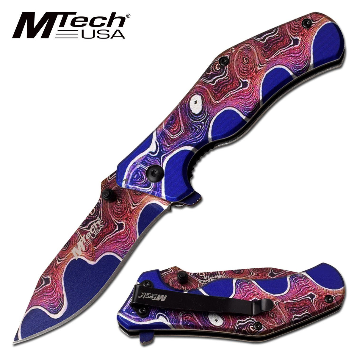 Mtech Spring Assist EDC Pocket Knife Pink/Purple - TOPHATTER'S ARMORY DEALS