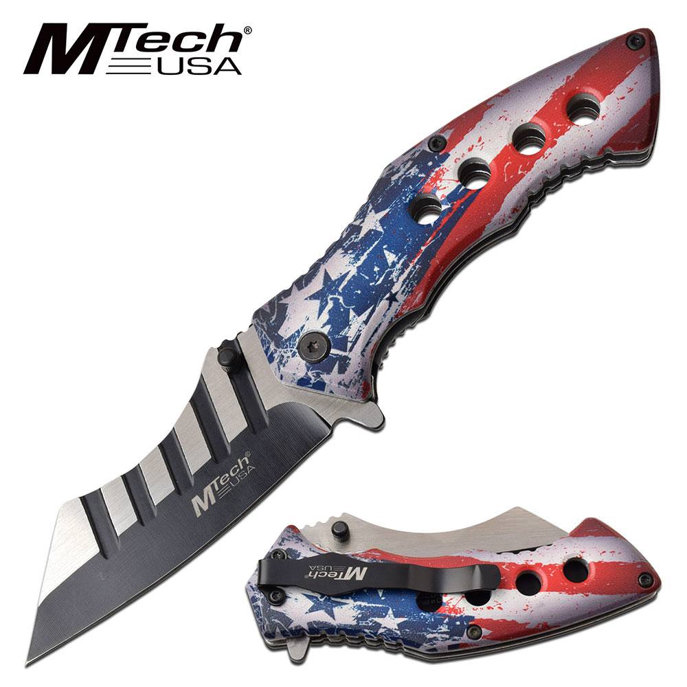 3.5" Blade American Flag USA Stars Stripes Spring Assisted Knife
