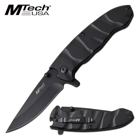 MTech 4" Blade Linerlock Black EDC Spring-Assist Folding Pocket Knife