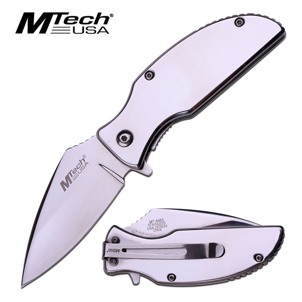 Mtech 2.75" Blade Mirror Polished Spring Assist Folding Pocket Knife