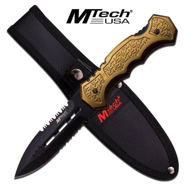 MTech USA Fixed Blade Knife 9 Inches With Army Green Handle