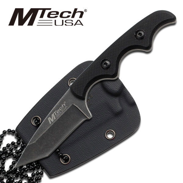 MTech USA Fixed Blade Neck Knife Tanto Blade With G-10 Handle