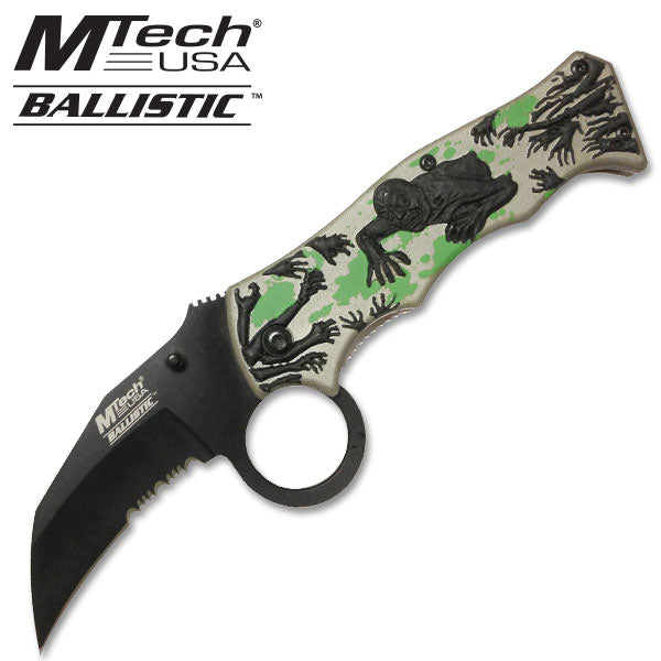 Spring Assist Knife - Black Zombie With Green Blood on Grey Handle - TOPHATTER'S ARMORY DEALS