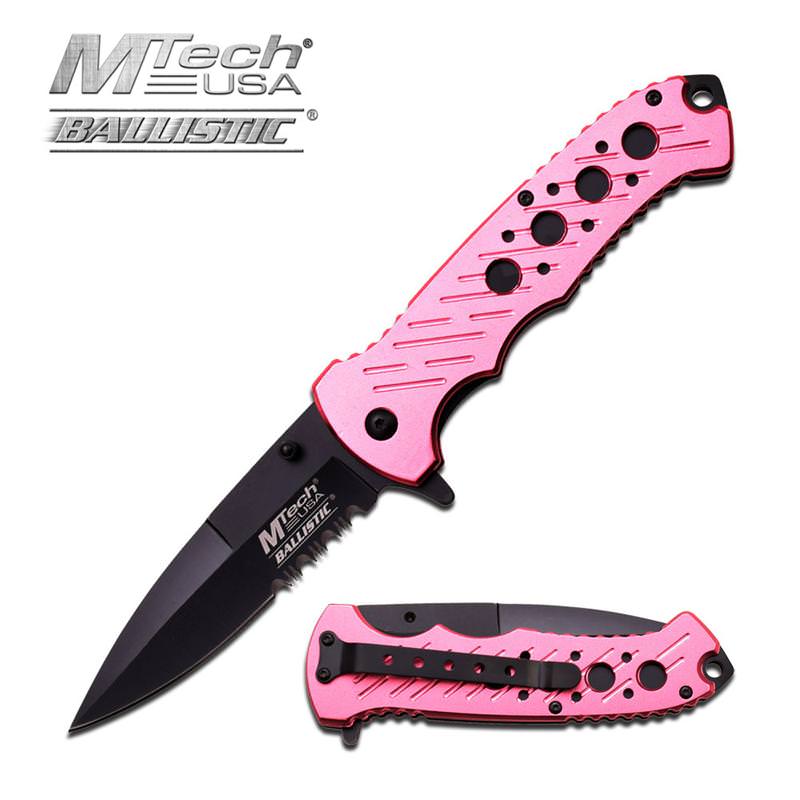 Mtech 5 Inch Closed Pink Handle Assisted Opening Folder Knife