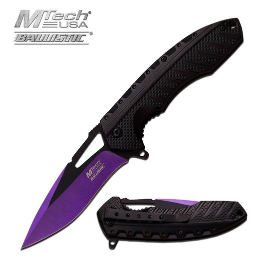 Mtech Purple & Black Finish Blade Spring Assist Assisted Knife