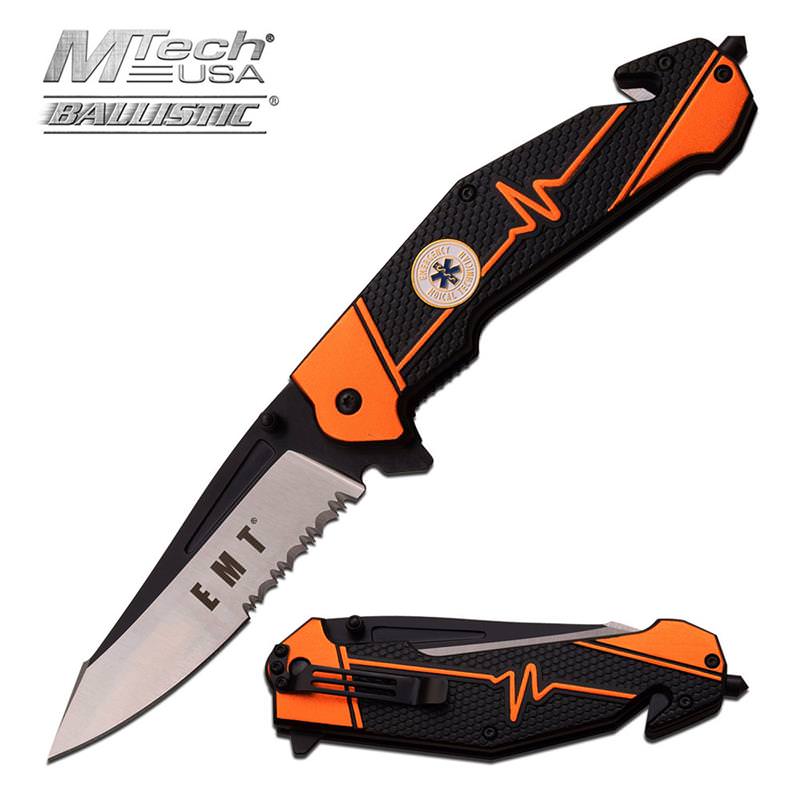 4.75 Inch Closed EMT Tactical Rescue Handle Assisted Opening Knife - TOPHATTER'S ARMORY DEALS