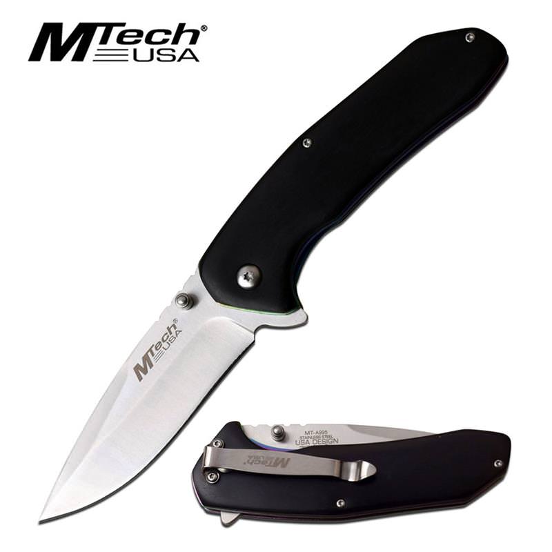 MTech 3.5" 3CR13 Steel Satin Finish Blade Assisted Open EDC Knife  - TOPHATTER'S ARMORY DEALS
