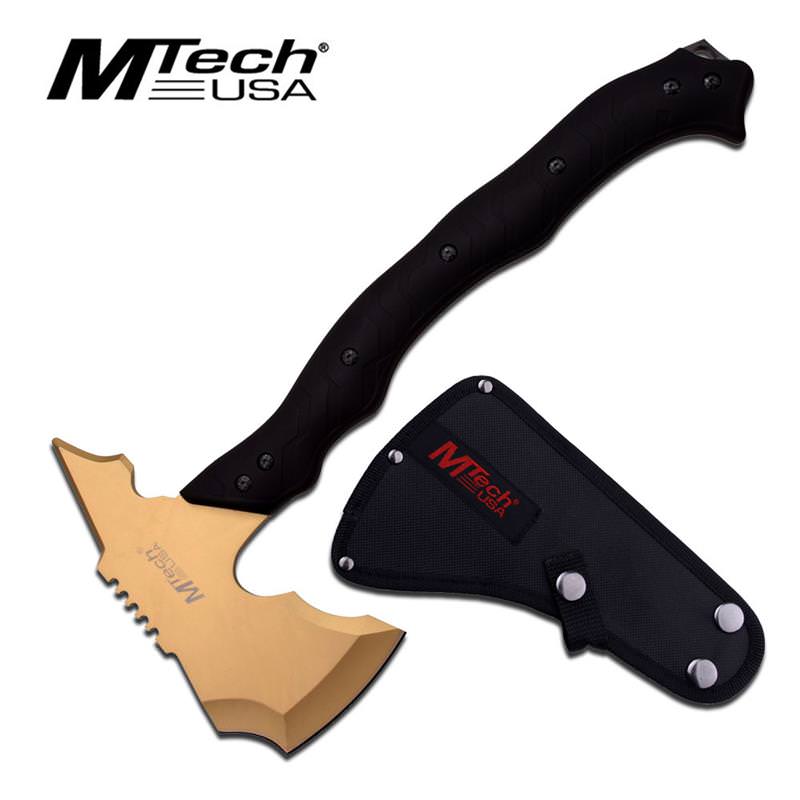 Mtech Full Tang Gold Tactical Throwing Hatchet Axe Tomahawk 14.5" - TOPHATTER'S ARMORY DEALS